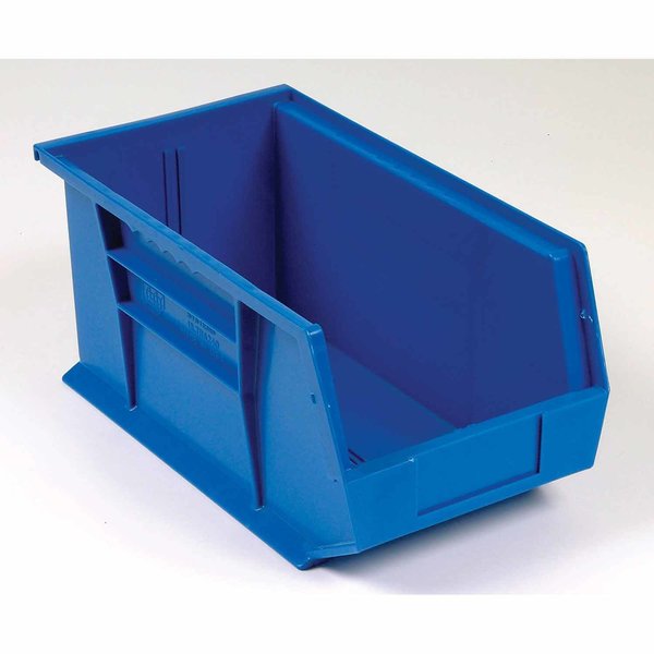 Global Industrial Hang & Stack Storage Bin, Plastic, 5 in H, Blue 269689BL